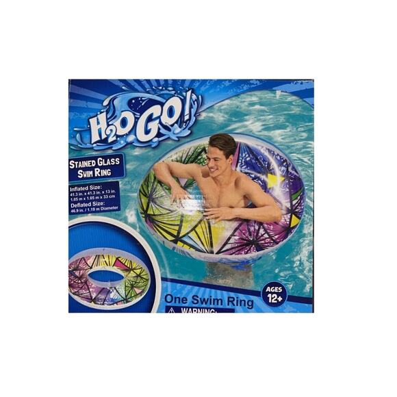 New Bestway H20 Go Stained Glass Swim Ring Pool Beach Floatie - Picture 1 of 2